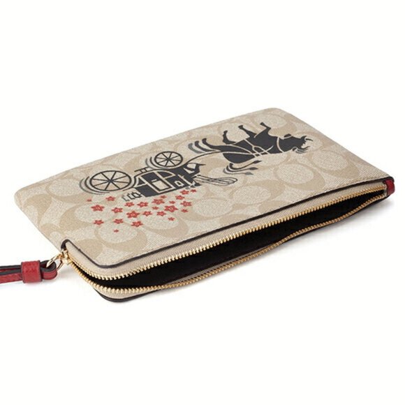 Coach Signature Coated Canvas Lunar Year Ox Wristlet Pouch Wallet C2259 - Picture 4 of 5